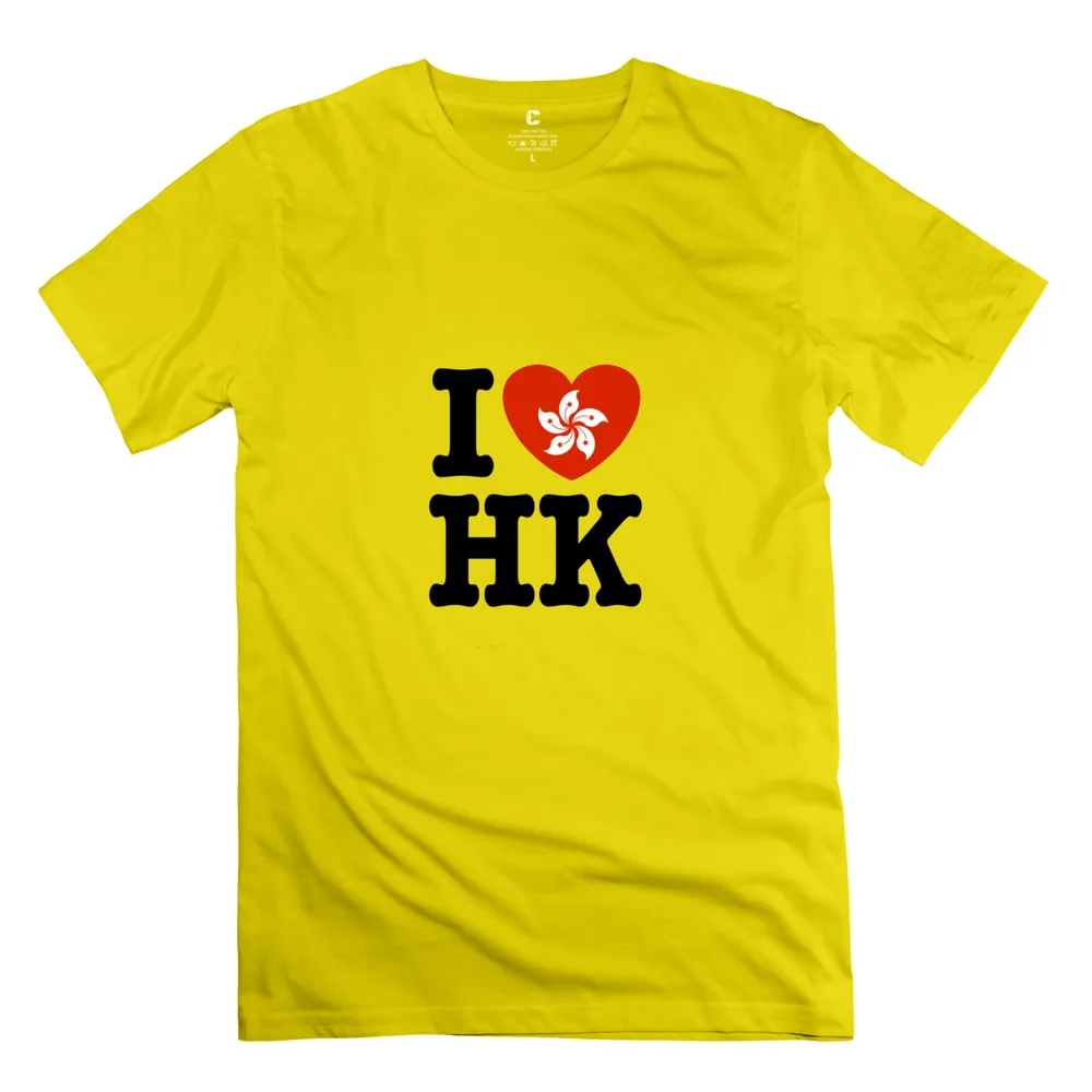 new 2015 i love hong kong men tshirt print Short Sleeve t shirts men