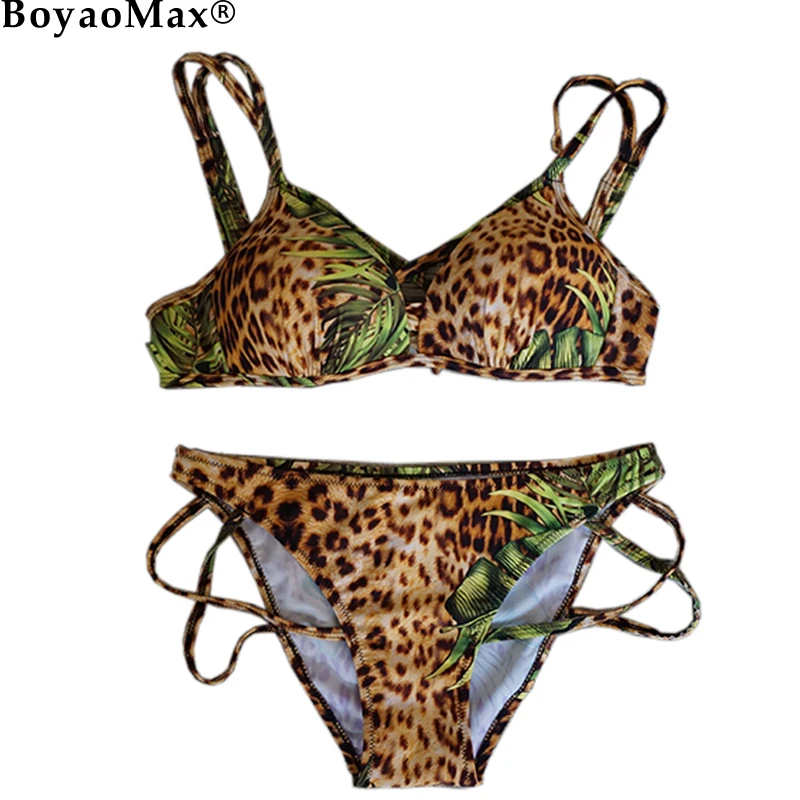 BoyaoMax Leopard Bikinis Women Sexy Bikinis 2018 Push Up Padded