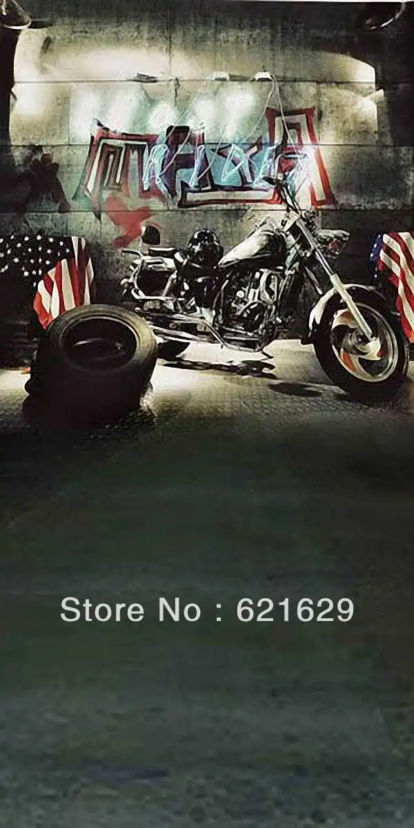 

Luxurious motorcycle 10'x20' CP Computer-painted Scenic Photography Background Photo Studio Backdrop HY-CM-1830