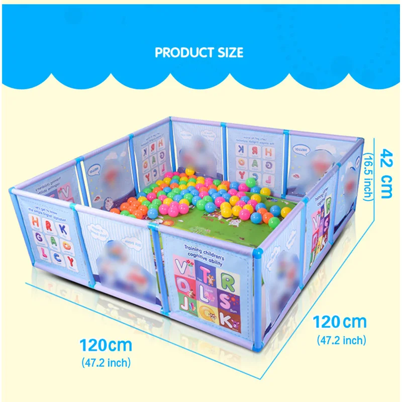 Cartoon Children Kids Plastic Play Fence Baby Safety Fence Pool Baby Game Toddler Crawling Crawl Safety/Pool Balls 100 Pcs 6CM