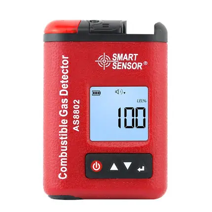 

AS8802 Digital Flammable Gas Leakage Detector Gasoline Methane Gas Leak Alarm Detector Analyzer Monitor 0-100%LEL Rechargeable
