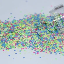 Новые акриловые ногти с uv-фильтром блестящее напыление Советы Украшение неоновый шестигранный Макияж Блеск Искусство Советы Декор G428