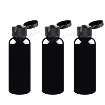 

50pcs 150ml black empty plastic sample packed bottles with lid,150cc hotel shampoo bottles for personal care cosmetic packaging