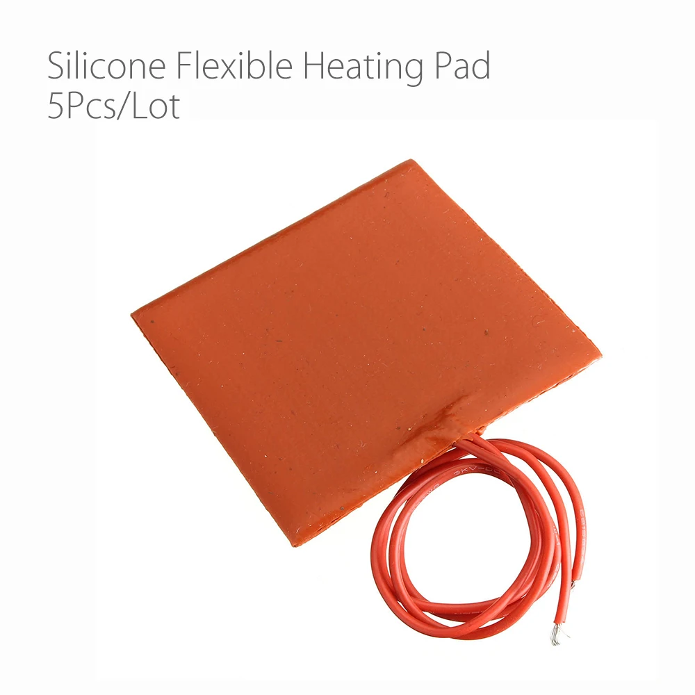 5Pcs/lot Waterproof Silicone Flexible Heating Pads 60*60MM DC 12V 10W