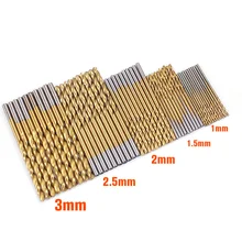 50Pcs 1/1.5/2.0/2.5/3mm Titanium Coated HSS Drill Bit Set Twist Drill Bit High Steel for Woodworking Plastic And Aluminum 50Pcs 1/1.5/2.0/2.5/3mm Titanium Coated HSS Drill Bit Set Twist Drill Bit High Steel for Woodworking Plastic And Aluminum