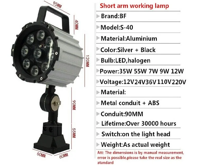 7 W-35 W, 24 V-220 V гибкий светодиодный и галогенный светильник для промышленного станка с ЧПУ