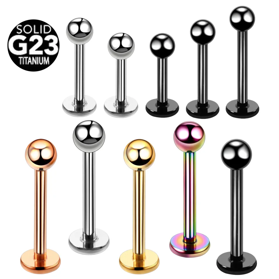 

1PC G23 Titanium Labret Lip Ear Cartilage Tragus Helix Ring Lip Stud Pircing Ombligo Ear Pircing Body Jewelry 16G