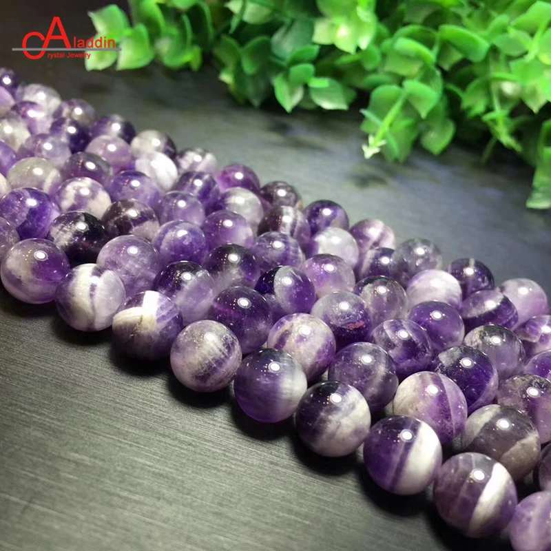 Natural Purple Amethyst Crystal Round Gemstone Beads For Jewelry Making 4-12mm