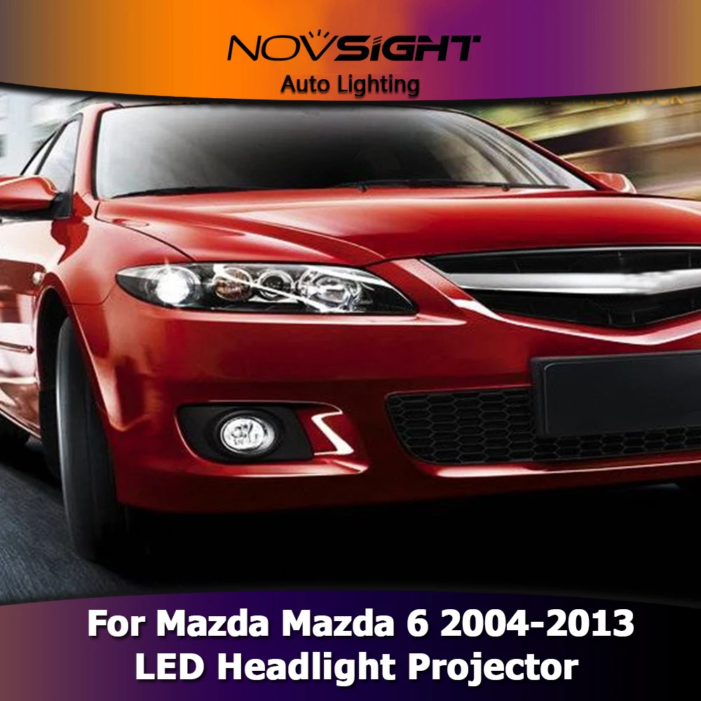 NOVSIGHT 2 шт H7 светодиодный ксеноновые лампы фар автомобиля лампы проектора фар DRL противотуманных фар для Mazda 6 2004-2013