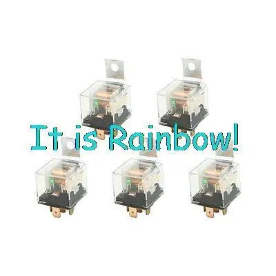

Free Shipping 12V 40 Amp 5P SPDT 1NO+1NC Green Pilot Lamp JD1914 Type Car Relay 5 Pcs