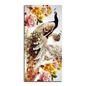 

Peacock peony flower 50X100 new needlework 100% full square drill diamond painting diy cross stitch diamond embroidery mosaic