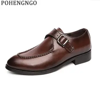 

Handcrafted Oxford Men's Belt Buckles Business Office Shoes Comfy Men's Formal Shoes Black Brown Pointed Party Dress Shoes