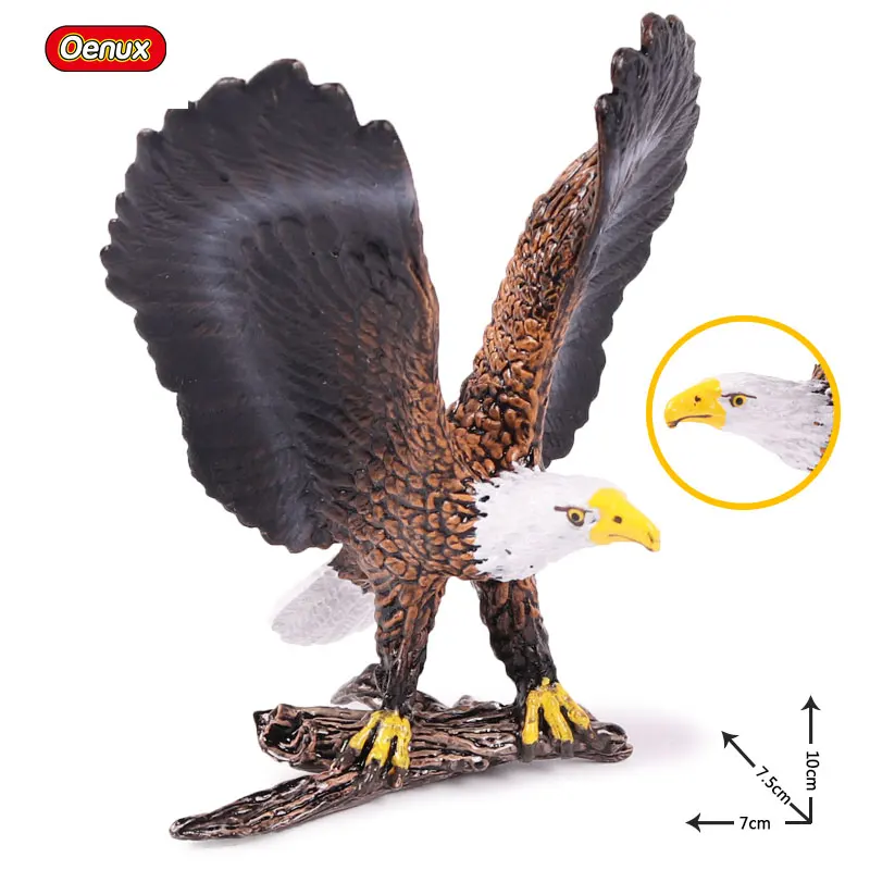 

Oenux Simulation Eagle Bird Model Action Figure Home Decor Miniature Fairy Garden Decoration PVC Figurines Toy For Kids Gift