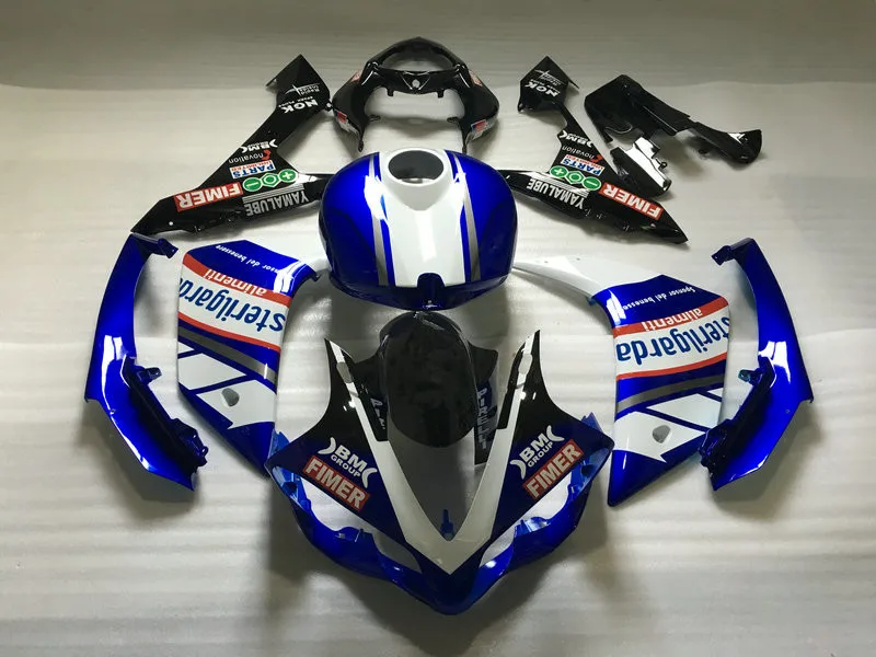 Набор обтекателей литья под давлением для YAMAHA YZFR1 07 08 YZF R1 YZF1000 2007 2008 ABS синий белый
