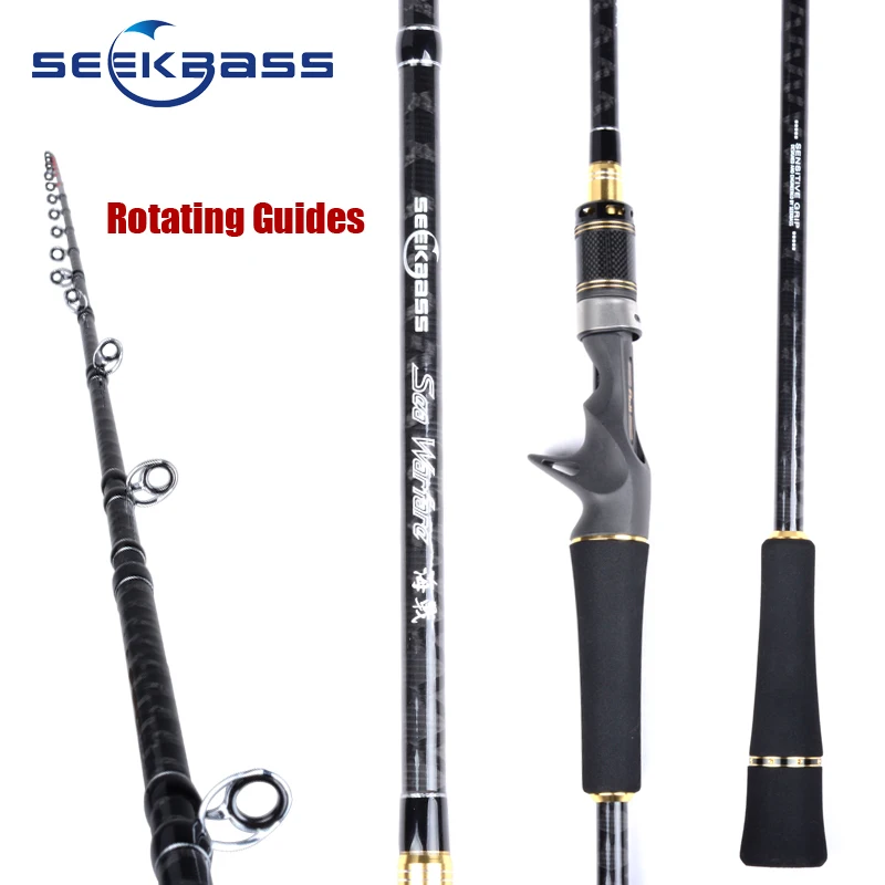 SeekBass, 2,1 м, 40-120 г, светильник, медленно отжимающаяся удочка, углеродная удочка, вращающиеся направляющие, FUJI, катушка, сиденье, Красный лещ, snapper Tai, резиновая удочка