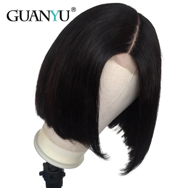 

13*4 Lace Front Human Hair Wigs Short Bob Medium Brown Lace Brazilian Remy Hair With Baby Hair Bleached Knot For Natural Black Color Guanyuhair