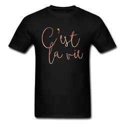 Cest La Vie розовое золото приталенная Мужская футболка с круглым вырезом короткий рукав все хлопковые Топы И Футболки повседневные футболки