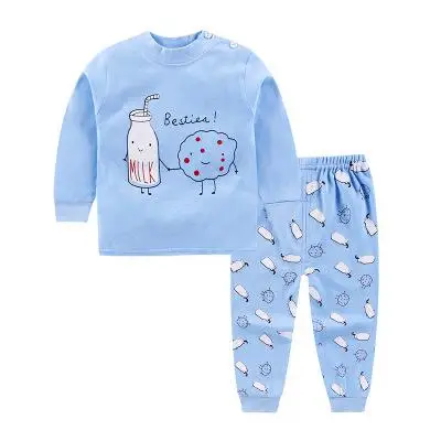 Стильный хлопковый комплект для маленьких мальчиков и девочек одежда для малышей с длинными рукавами осенние штаны домашний комплект нижнего белья с Минни - Цвет: p18