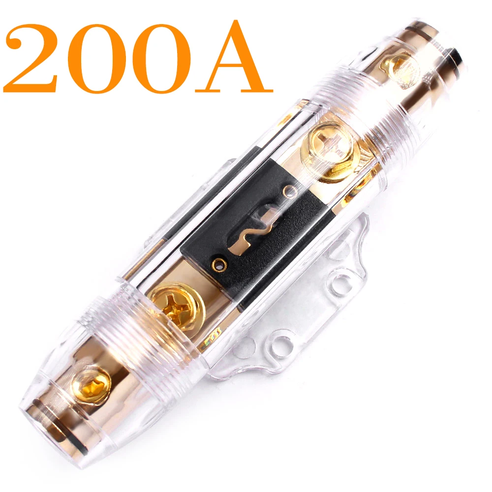 CAR STEREO AUDIO INLINE ANL FUSE HOLDER 0 2 4 GAUGE IN//OUT WITH 2 FREE 250A