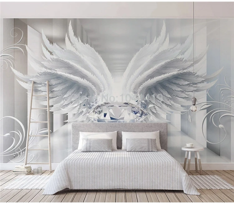 Самоклеящиеся обои 3D космическое алмазное крыло Европейский стиль узор фрески гостиная спальня креативный домашний Декор 3D наклейки
