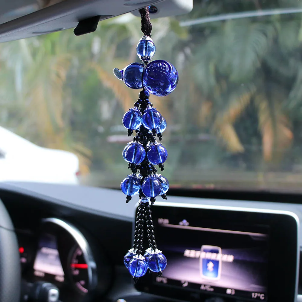 Высококачественный автомобильный кулон с кристаллами, подвесной автомобильный брелок для ключей, зеркало заднего вида для украшения дома