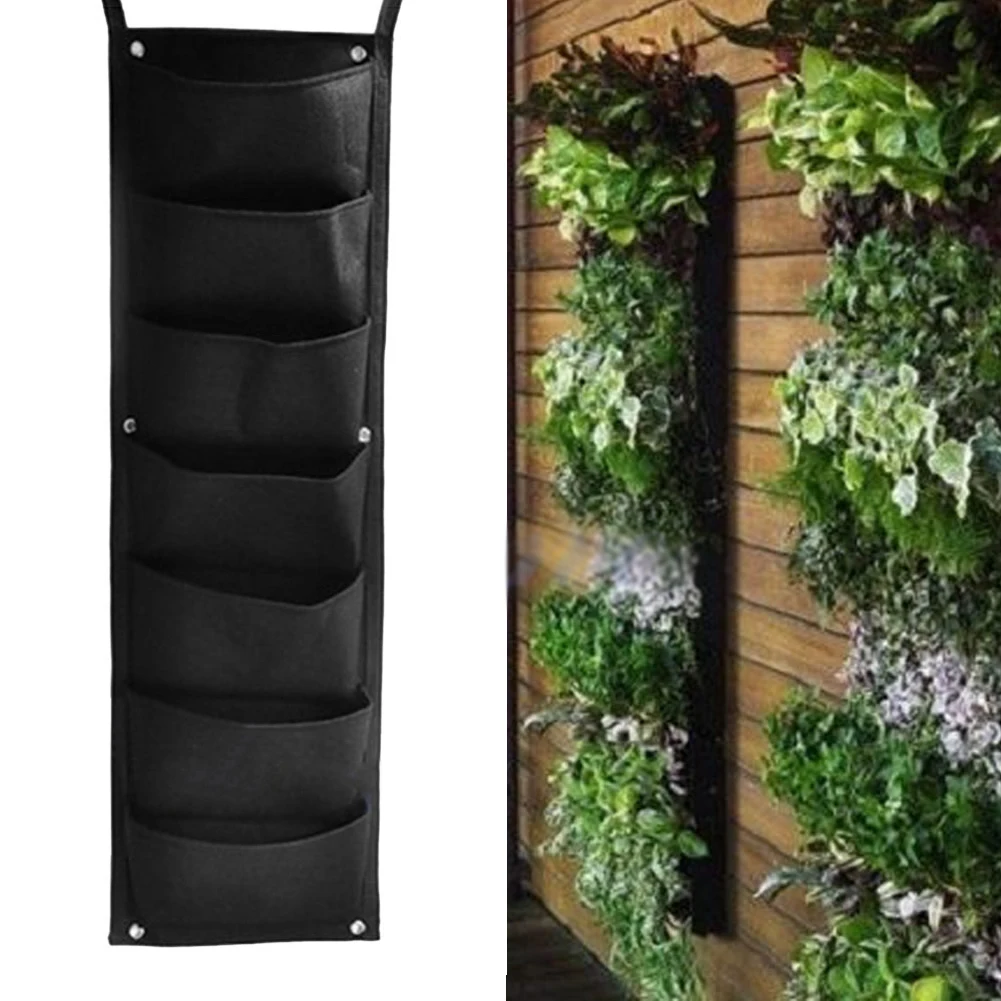 7 карманная дышащая сумка для выращивания цветов устойчивый к коррозии подвесной, для помещений и улицы Вертикальная садовая сеялка травы