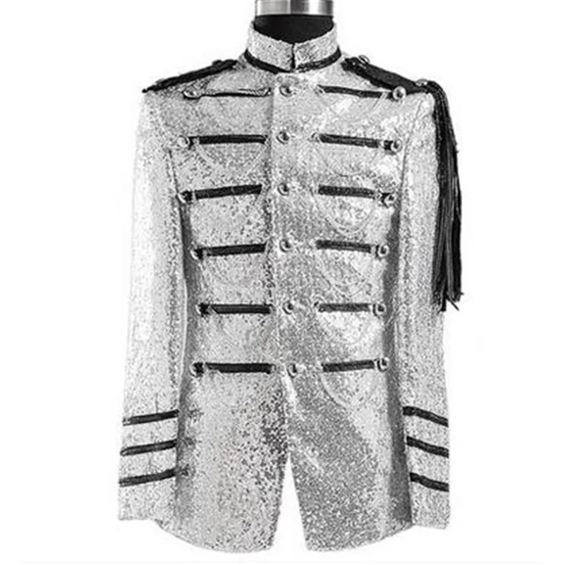 black and silver sequin jacket
