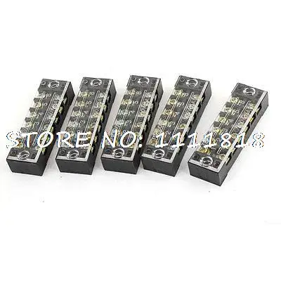 

600V 15A 12-Position Screw Electric Barrier Terminal Block Cable Connector 5 Pcs