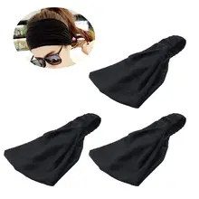 3 шт. мягкая эластичная повязка головная для йоги модная эластичная спортивная повязка для волос повязки на голову для подростков женщин упражнения(черный