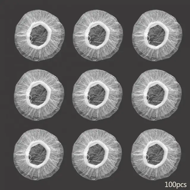 100pcs/pack Earcaps Disposable Polyethylene Ear Covers Shield Protect Tint Clip Dye hair Waterproof earmuffs