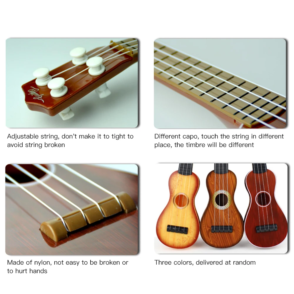4 строки музыкальный Пластик игрушка Гавайские гитары укулеле Малый Гитары для начинающих детей раннего обучения инструмент