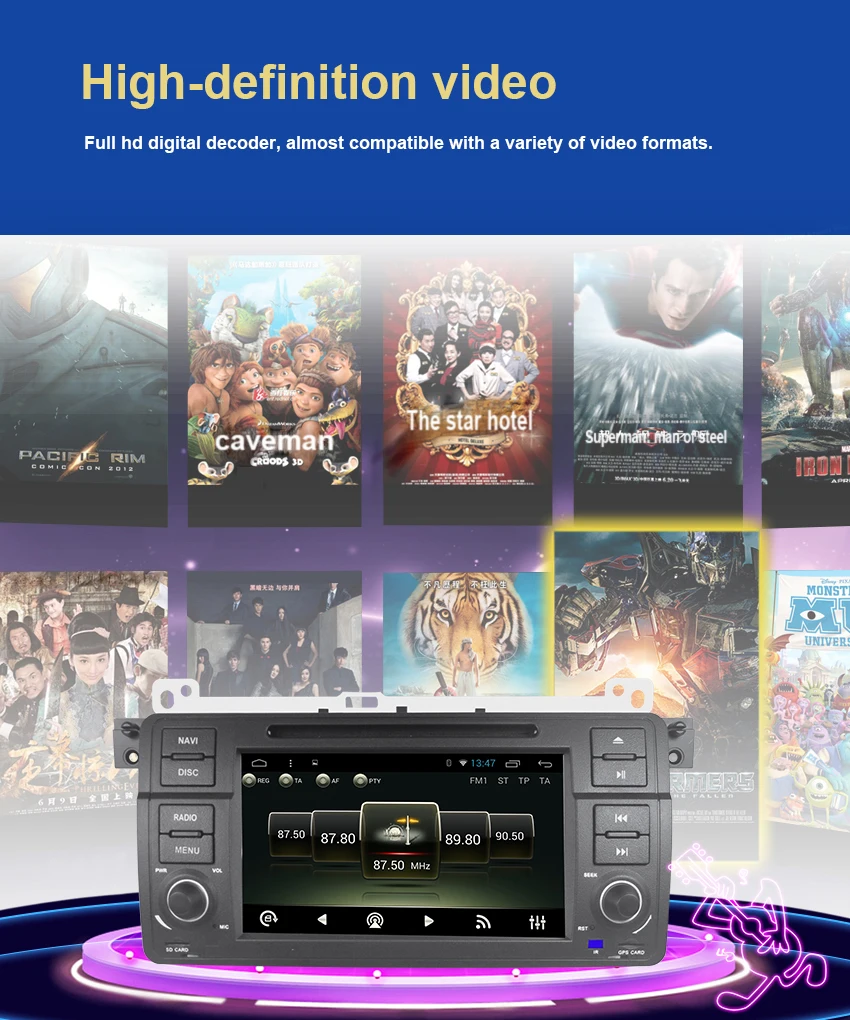 14 Koason 9 inch Android System 7.1.1 Car Media Player GPS Navigation With disc Stereo for BMW E46 1998-2005
