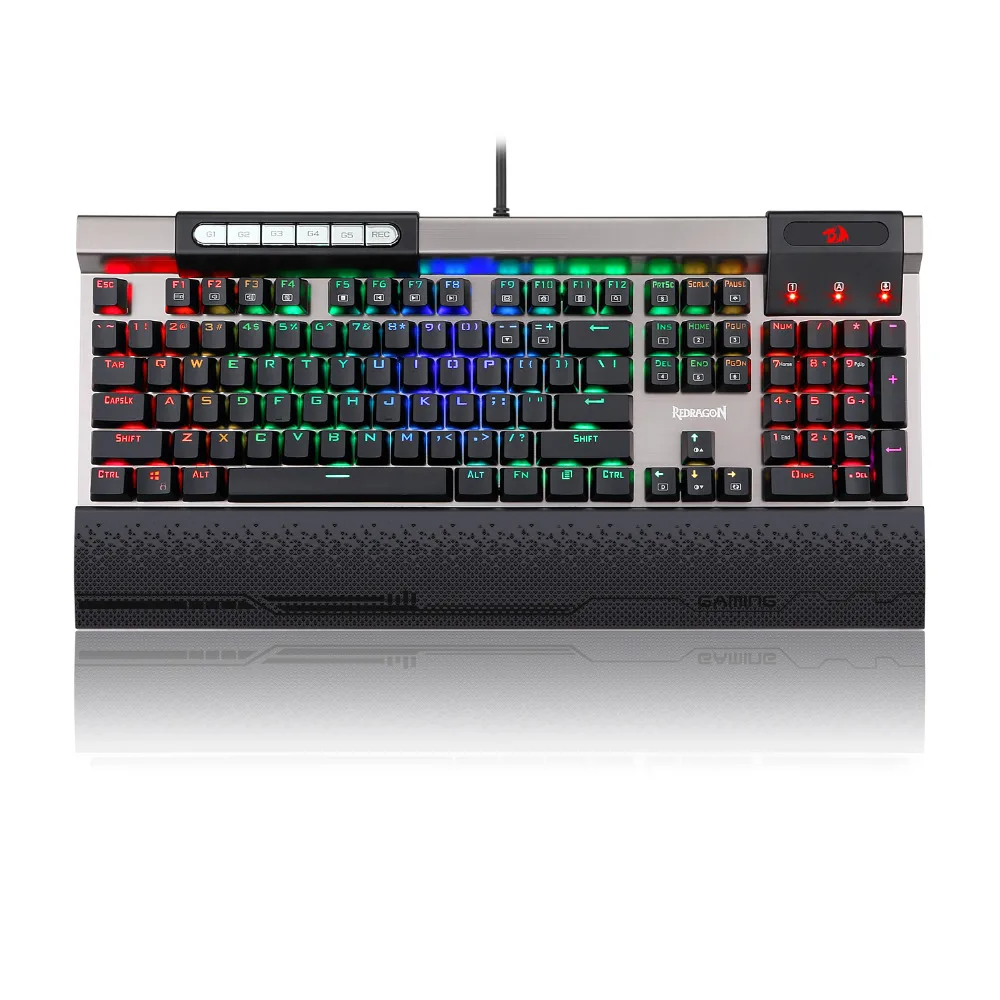 Redragon K563 SURYA 109Key RGB Механическая с подсветкой игровой KeybKoard с синими механическими переключателями авиационного класса