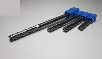 

4PCS HRC45 Ø 8MM 4 flutes flat extra long shank length 60mm 75mm 100mm 150mm tungsten carbide end mills set bits milling cutter