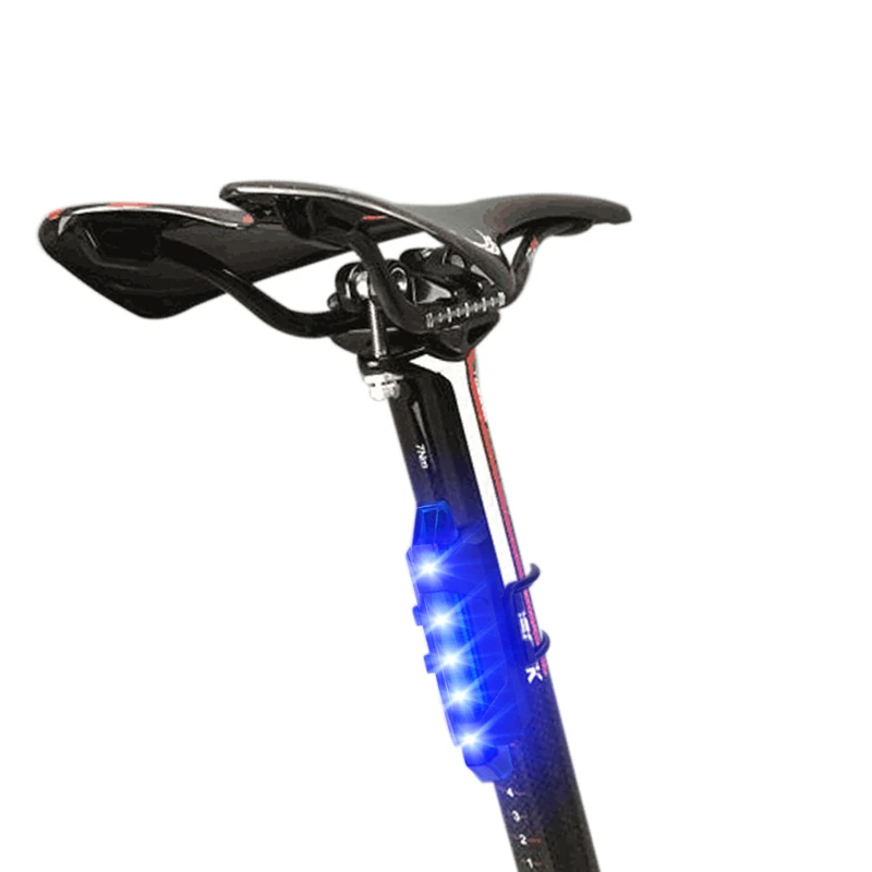 Водонепроницаемый 5 светодиодный велосипедный задний фонарь USB Перезаряжаемый велосипедный задний светильник мини безопасный Предупреждение светильник для ночного велоспорта