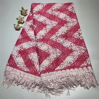 

Tollola Fashion Water Soluble African Laces Embroidered Nigerian Guipure Cord Lace Fabric High Quality French Lace Fabric