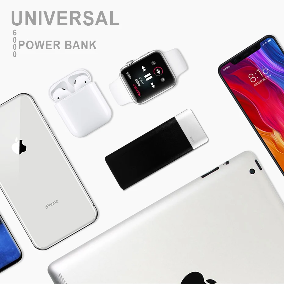 WST Slim Real 6000mAh Power Bank PoverBank Battery Pack Mobile External Battery Powerbank For Xiaomi Samsung Phone Powerbank (11)