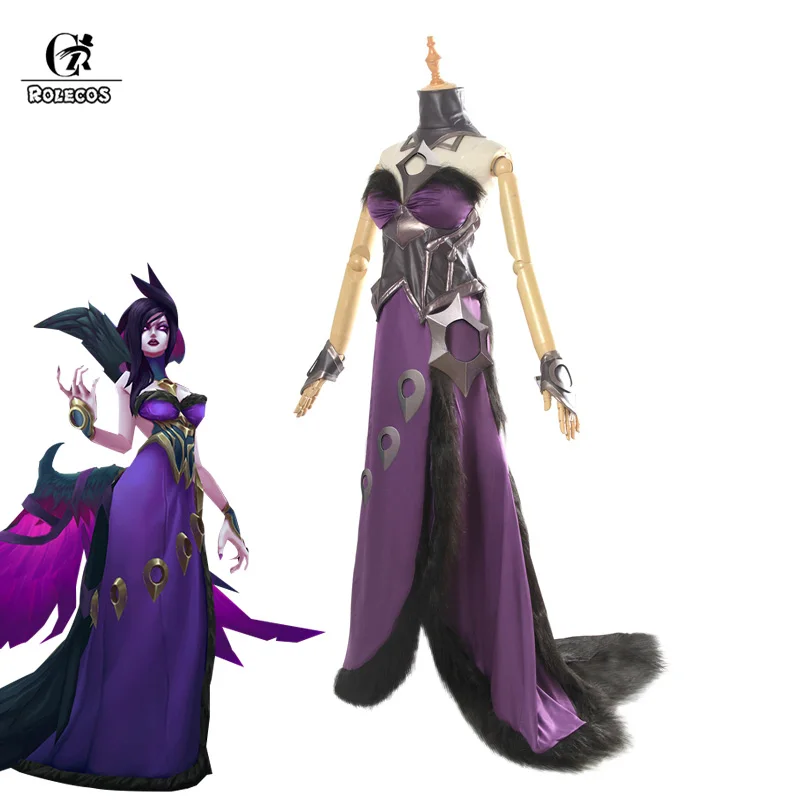ROLECOS LOL Morgana Косплей Костюм Rework Skins игра косплей павший Ангел сексуальный костюм