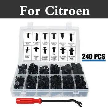 

240pcs Car Automotive Clips Retainer Set 12 Most Popular Sizes Rivets For Citroen C-Crosser C-Elysee C-Zero Ds3 Ds4 Ds5 Xsara