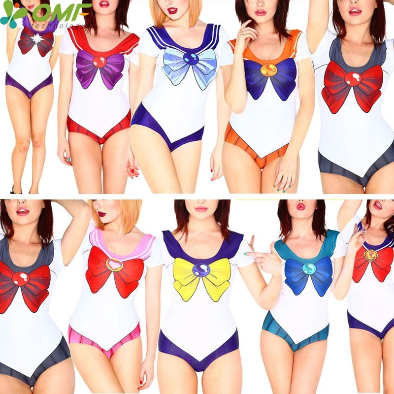 Sailor Moon Swimsuits Women's Multicolor Sailor Crystal Cosplay
