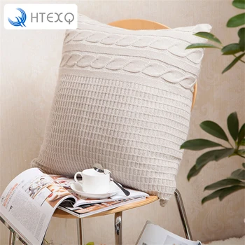 

HTEXQ Decor 3D Bear Panda Throw Pillow Cover Cushion Pillowcase Home Decorative 18x18 Knitting for Sofa