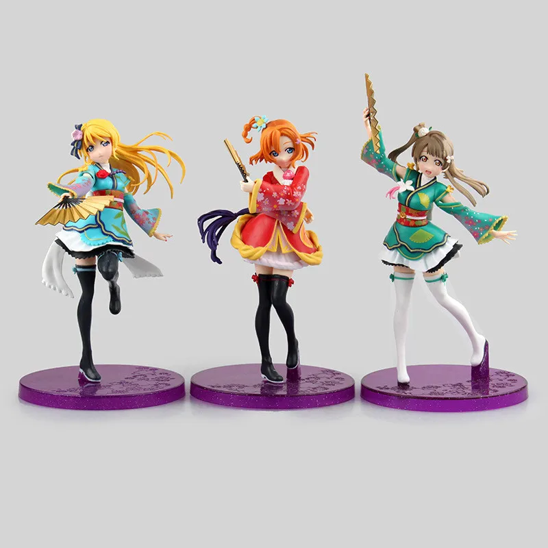 Аниме Love Live Figuras Toys School Idol Project ПВХ Фигурки игрушки Honoka Kousaka Lovelive in Kimono Dolls 15 19 см|figure