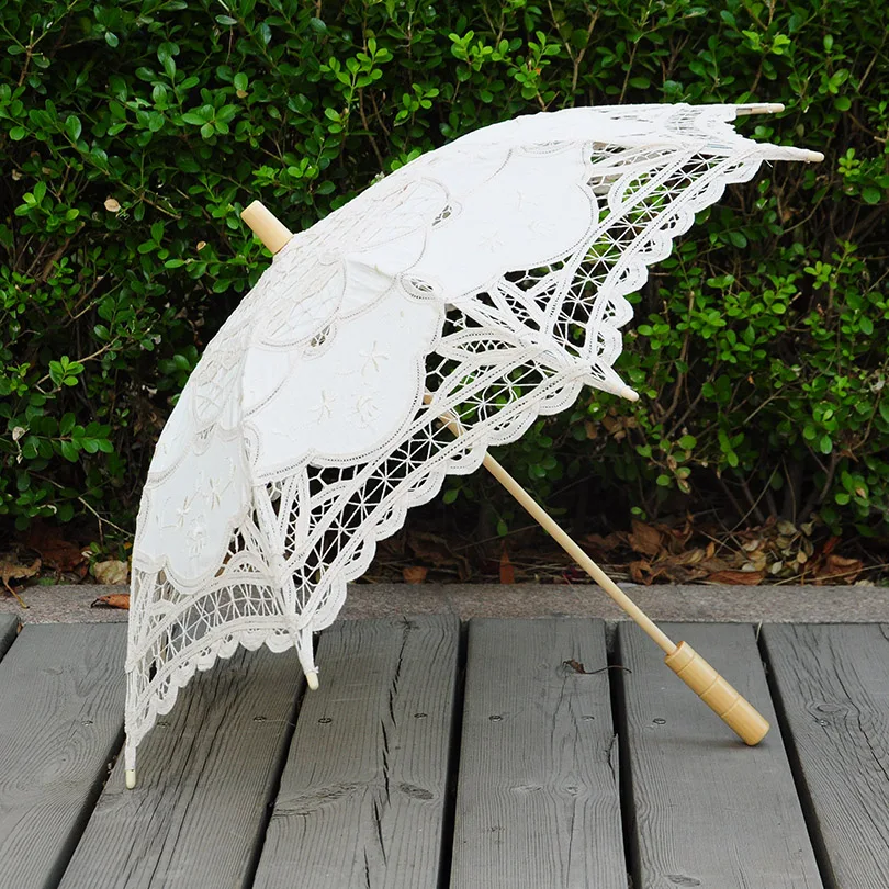 

QUNYINGXIU Handmade Cotton Craft Lace Umbrella Decorative Performance Photography Props Wedding Umbrella Chinese Asia Style