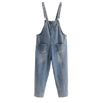 

Autumn Denim Romper Vintage Trousers For Women Vaqueros Wide Leg Rompers Female Women Casual Jeans Jumpsuit Plus Size Overalls