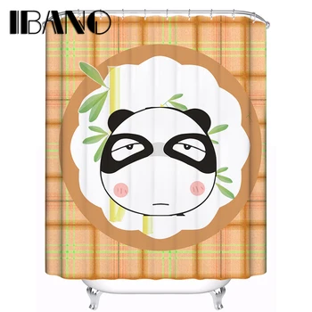 

Shower Curtain Cartoon Pattern Creative Panda Shower Curtain Bathroom Waterproof Polyester Fabric 180*180cm/72*72'' +12 Hooks