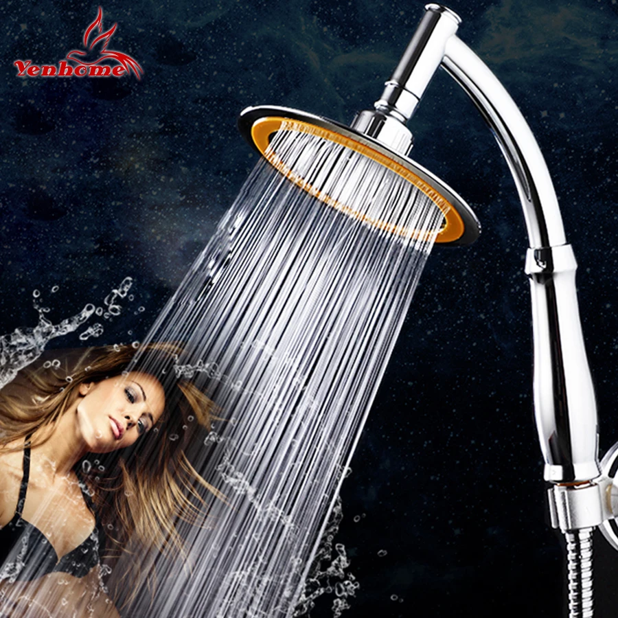 Koop 6 inch Badkamer Douchekop Ronde Chrome Ultra dunne Regendouche Met Houder en Slang 360 Draaien Hand held Regendouche