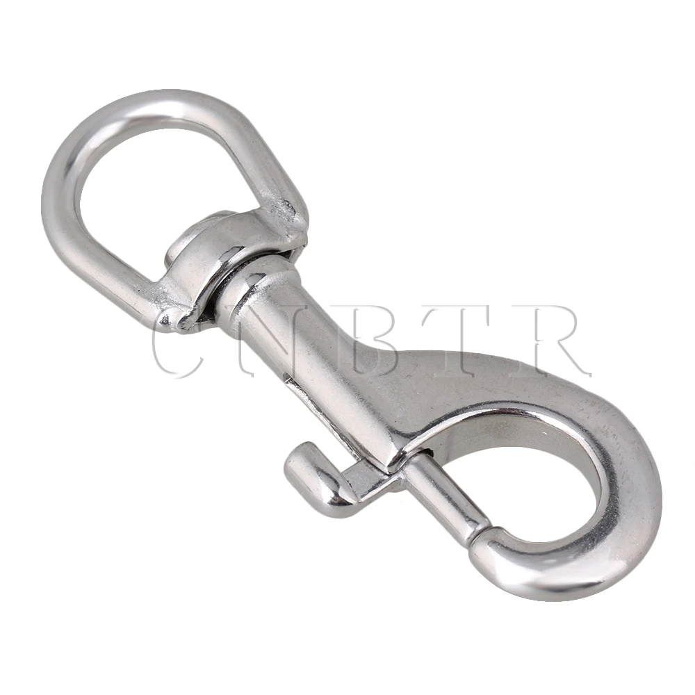 

CNBTR 80mm 304 Stainless Steel Swivel-Eye Bolt Snap Hook Round Swivel Silver