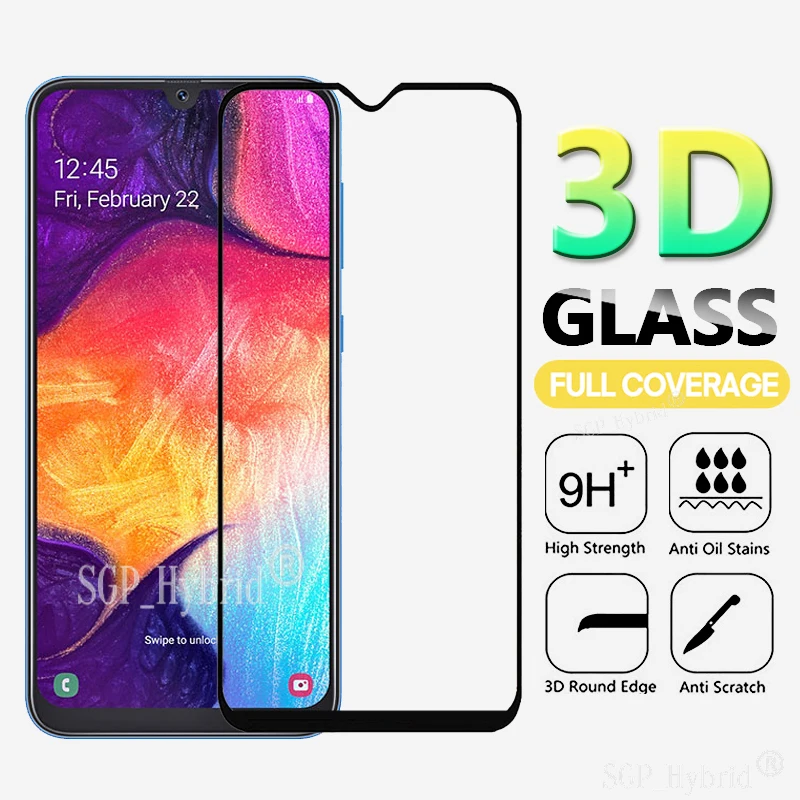 3D чехол для Samsung A50 A40 A70 закаленное стекло Защитная пленка A20 A30 A60 A80 M20 M30 M40 A 50 70