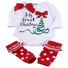 First Christmas Clothing Newborn 3 6 12 18 Months Outfit Baby Clothes Boy Girls Bodysuit Gifts