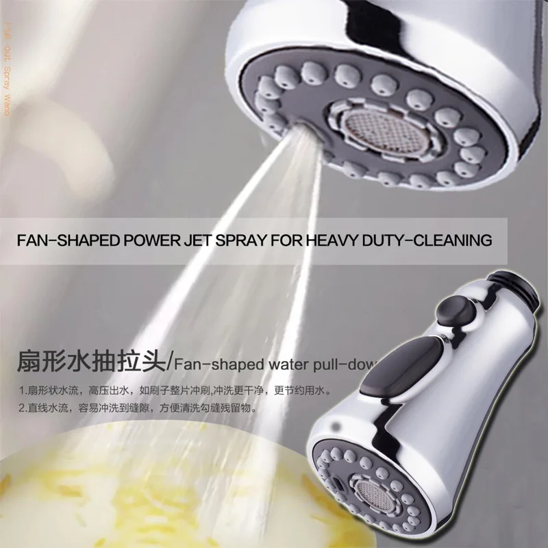 

Brushed Kitchen Pull Out Down Sprayer Faucet Replacement Part Spray Shower Head